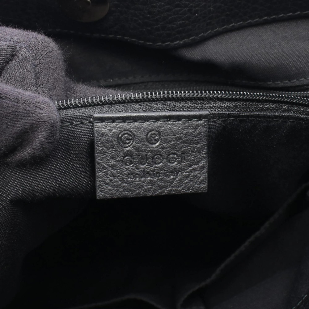 GUCCI Authentic Black Leather Tote Bag - Picture 4 of 7